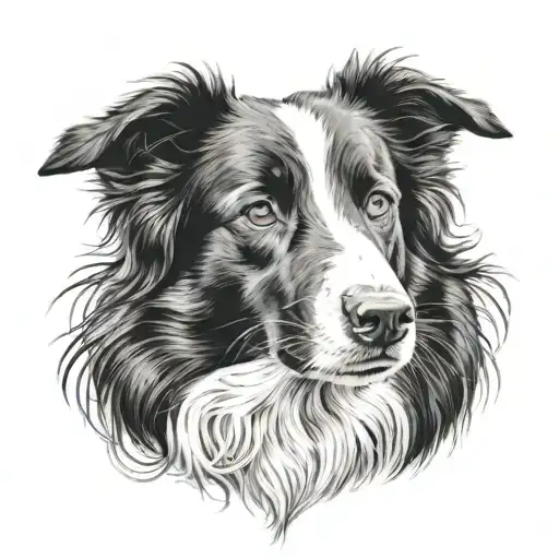 border collie tattoo design idea