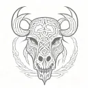 celtic boar skull teeth tattoo design idea