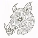celtic boar skull teeth tattoo design idea