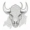 celtic boar skull teeth tattoo design idea