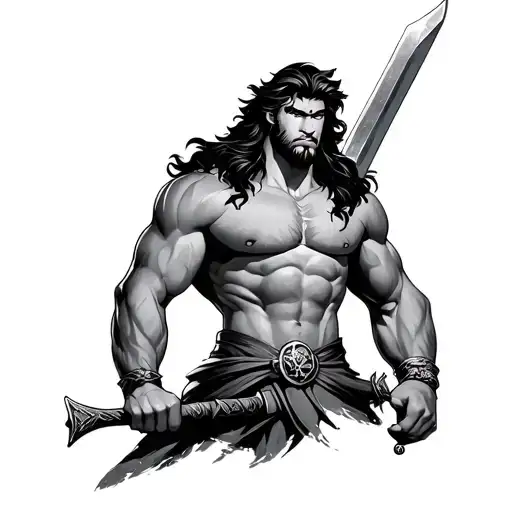 disney hercules with a sword tattoo design idea