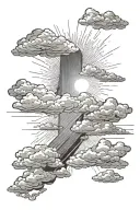 sun rays breaking through clouds signifying hope tattoo design idea