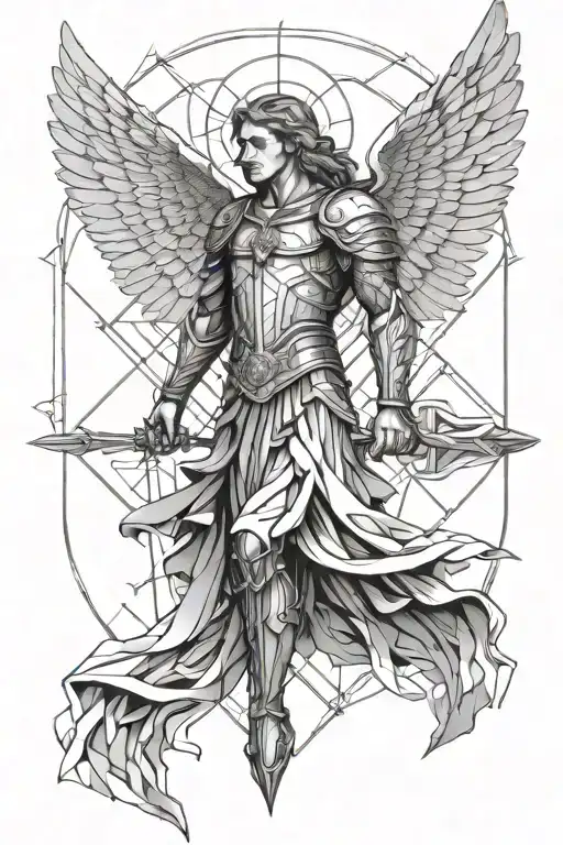 st michael archangel tattoo design idea