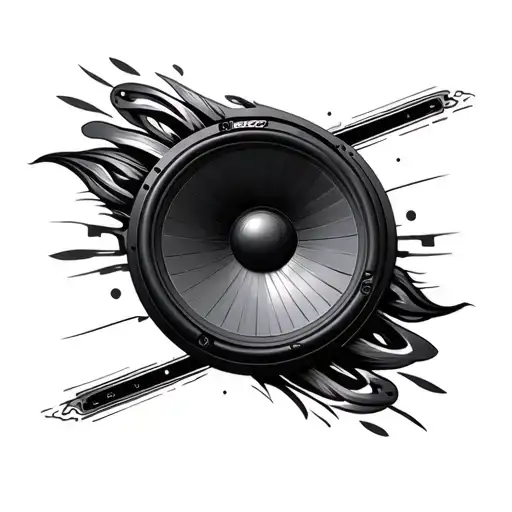 Subwoofer tattoo design idea