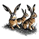 4 hares run around a tattoo for a stake tattoo design idea