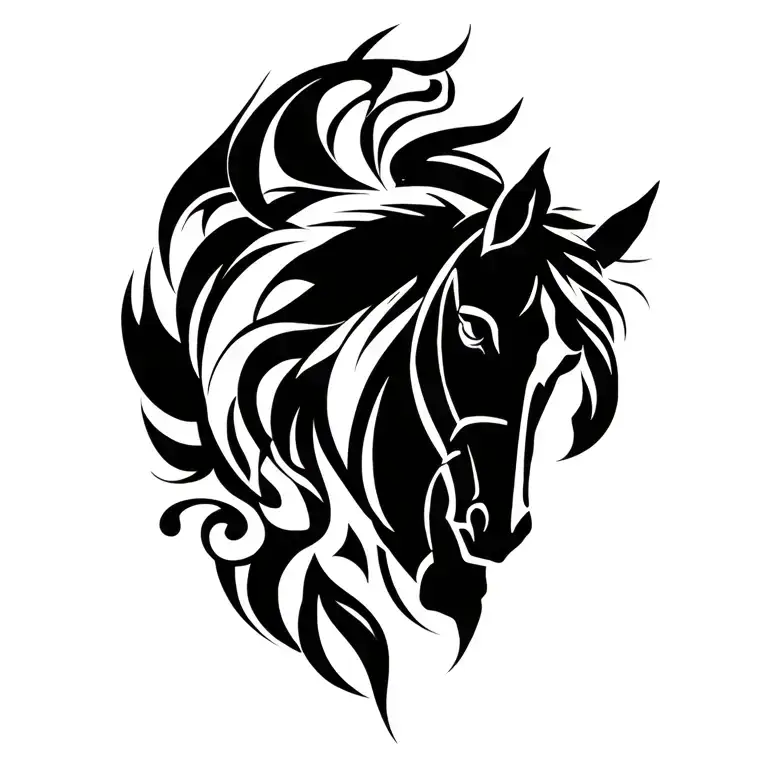 scottish Pict spanish  spiritual horse tattoo design idea