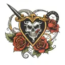 RN with heart surrounded tattoo design idea