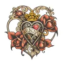 RN with heart surrounded tattoo design idea