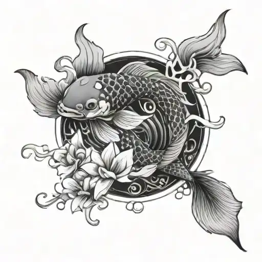 create for me from avatar the last of the elements the koi fish tui and la tattoo design idea
