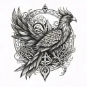 Phoenix Bird Inside A Tree Of Life tattoo design idea