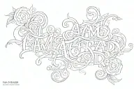 script only where each letter of each word is laid over each other, the words are 'I am not afraid' tattoo design idea