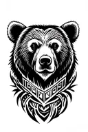 bear with mountains Alaska themes tattoo design idea