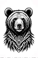 bear with mountains Alaska themes tattoo design idea