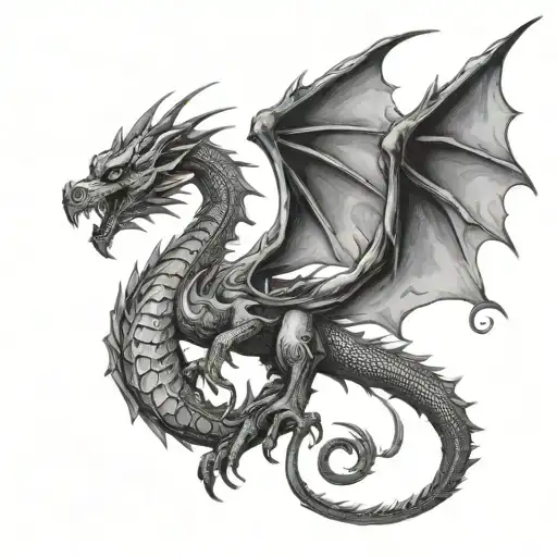 gothic dragon tattoo design idea