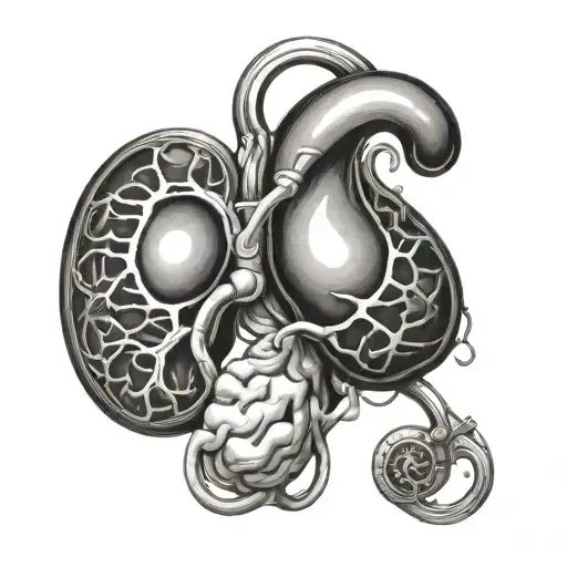 realistic kidney tattoo design idea