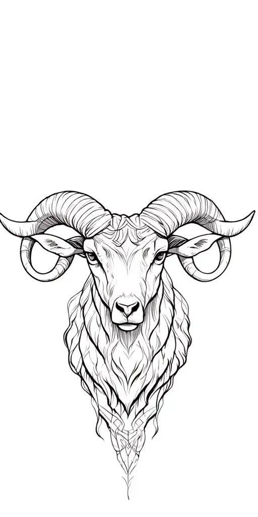 taurus and aries ram tattoo design idea