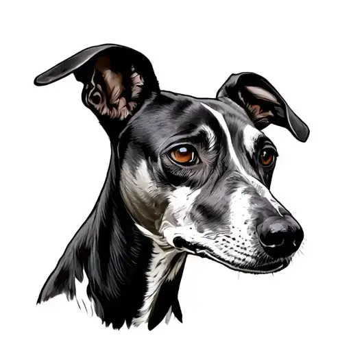 whippet dog tattoo design idea