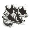 Road trip USA Westküste, San Francisco, Los Angeles, grand Canyon, Las Vegas, Yosemite tattoo design idea