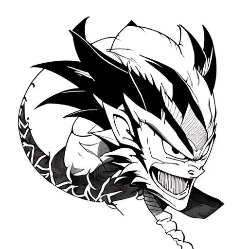 black goku dragon ball tattoo design idea