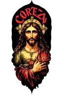 corazon de jesus christ tattoo design idea
