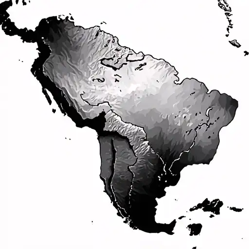 an outline of south america with peru shaded in tattoo design idea