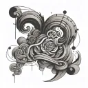 overthinking abstract tattoo design idea