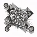 overthinking abstract tattoo design idea