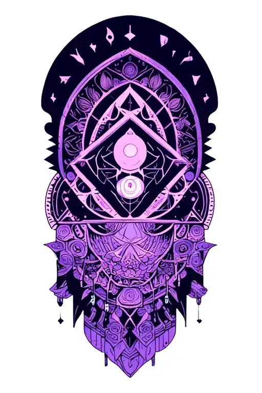 dark Sacred geometry mandala design incorporating elements tattoo design idea