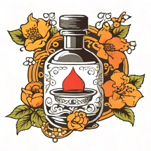 cute love potion bottle tattoo design idea