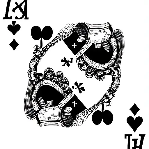Queen of Hearts & Queen of Clubs	Bad bitch energy. One card each — you’re both queens,  tattoo design idea