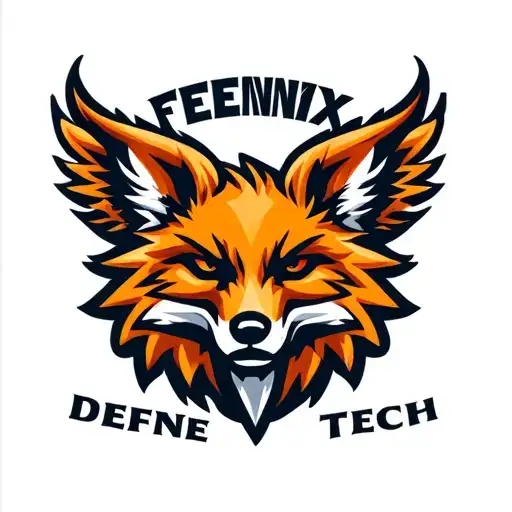 "Fenix Defense Tech" Military Style Fox Head with Phoenix Body logo tattoo design idea