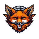 "Fenix Defense Tech" Military Style Fox Head with Phoenix Body logo tattoo design idea
