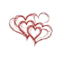 3 hearts connected tattoo design idea