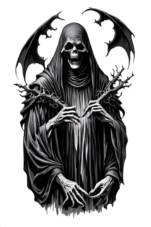 dementor grim reaper tattoo design idea