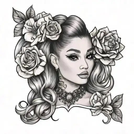 Ariana grande inspired unique small albums tattoo design idea