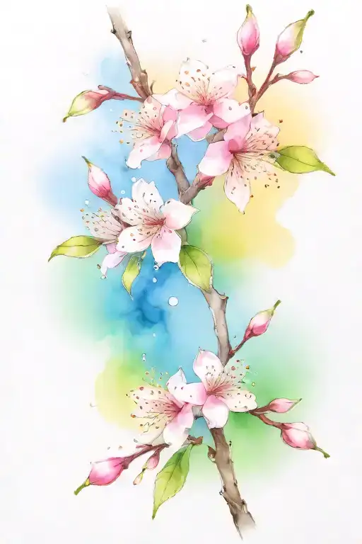 have a few more blooming flowers to cherry blossom branch tattoo design idea