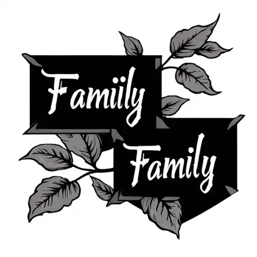 familly spelled tattoo design idea