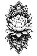 flowers and lotus mandala design incorporating elements tattoo design idea