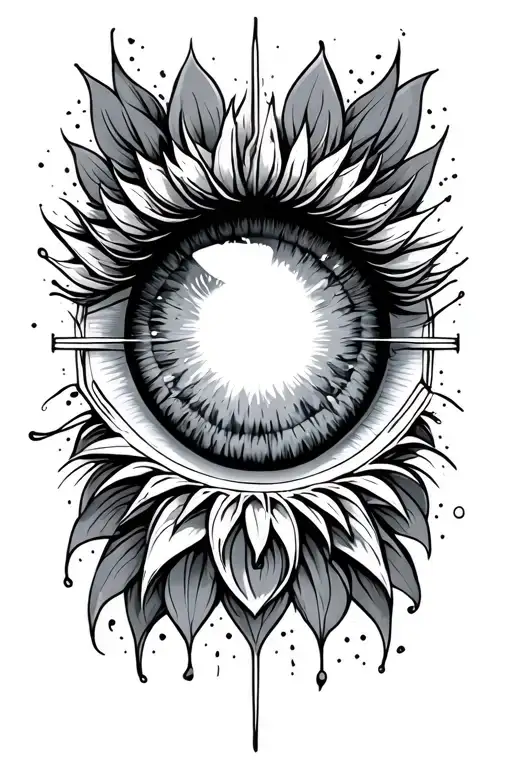 eye strength courage tattoo design idea