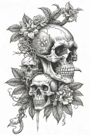 skull and monkey tattoo design idea