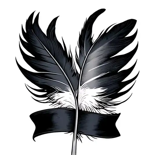 mallard duck feather with band tattoo design idea