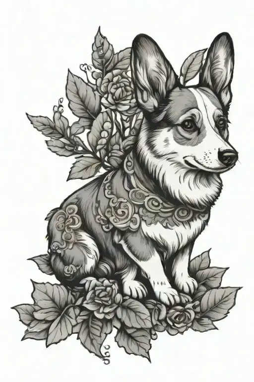 corgi, september, may, january tattoo design idea