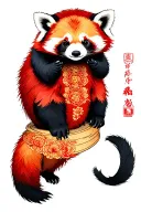 Japanese style Red Panda tattoo design idea