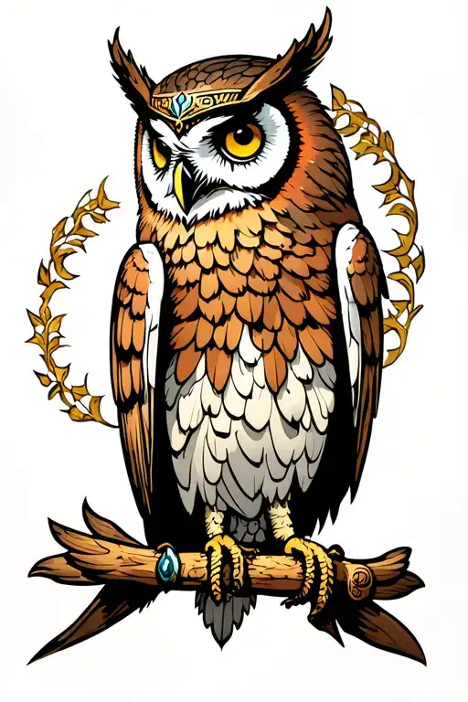 Athena owl tattoo design idea