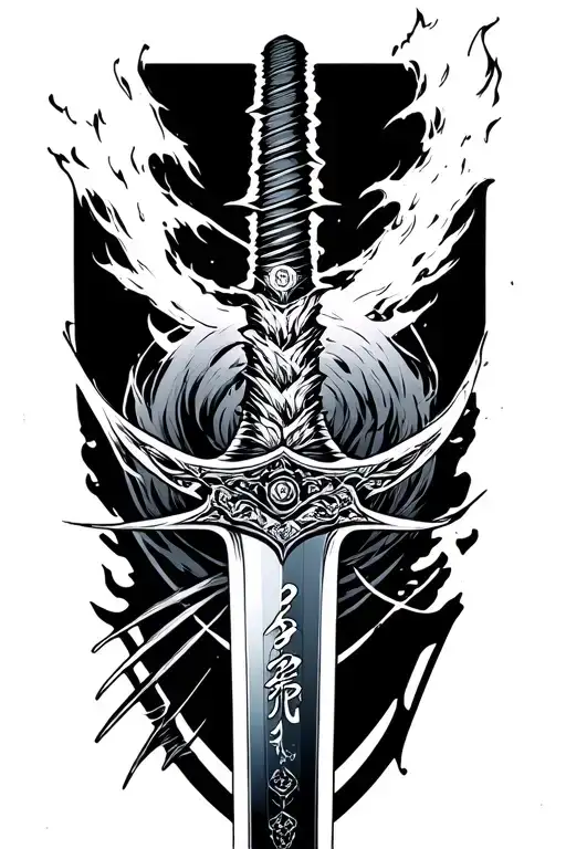 bleach katana sword tattoo design idea