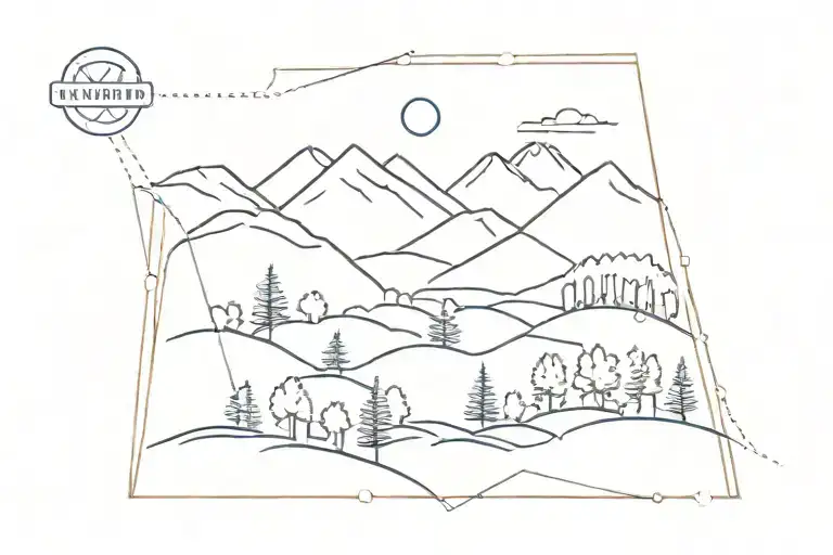 blue ridge mountains tattoo design idea