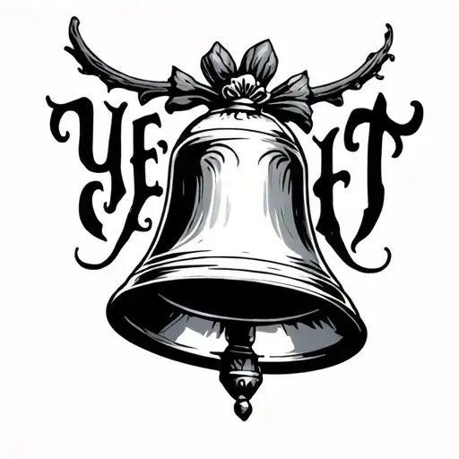 goth Bell with the text yeat in in tattoo design idea