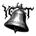 goth Bell with the text yeat in in tattoo design idea