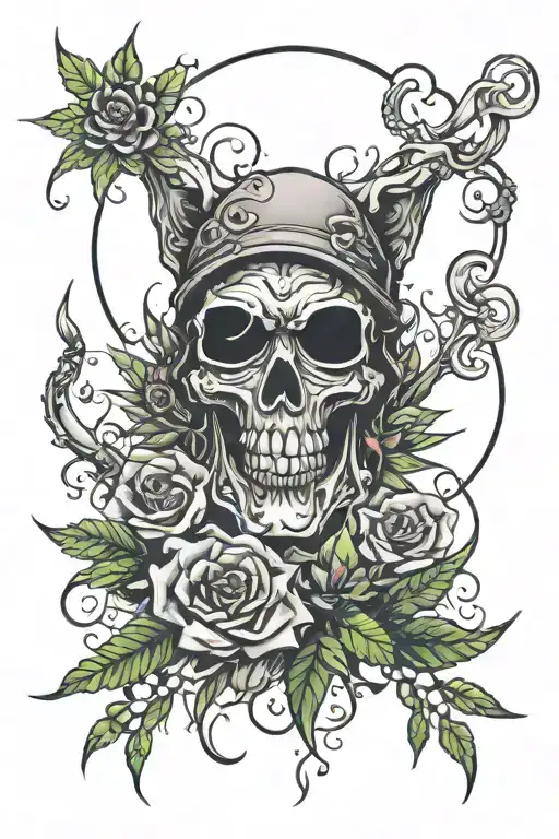 Live your life, make money, smoke weed tattoo design idea