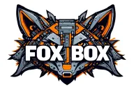 "Fox Box" Words "Fox Box". Mechanical Fox head made out of  battery elements. tattoo design idea